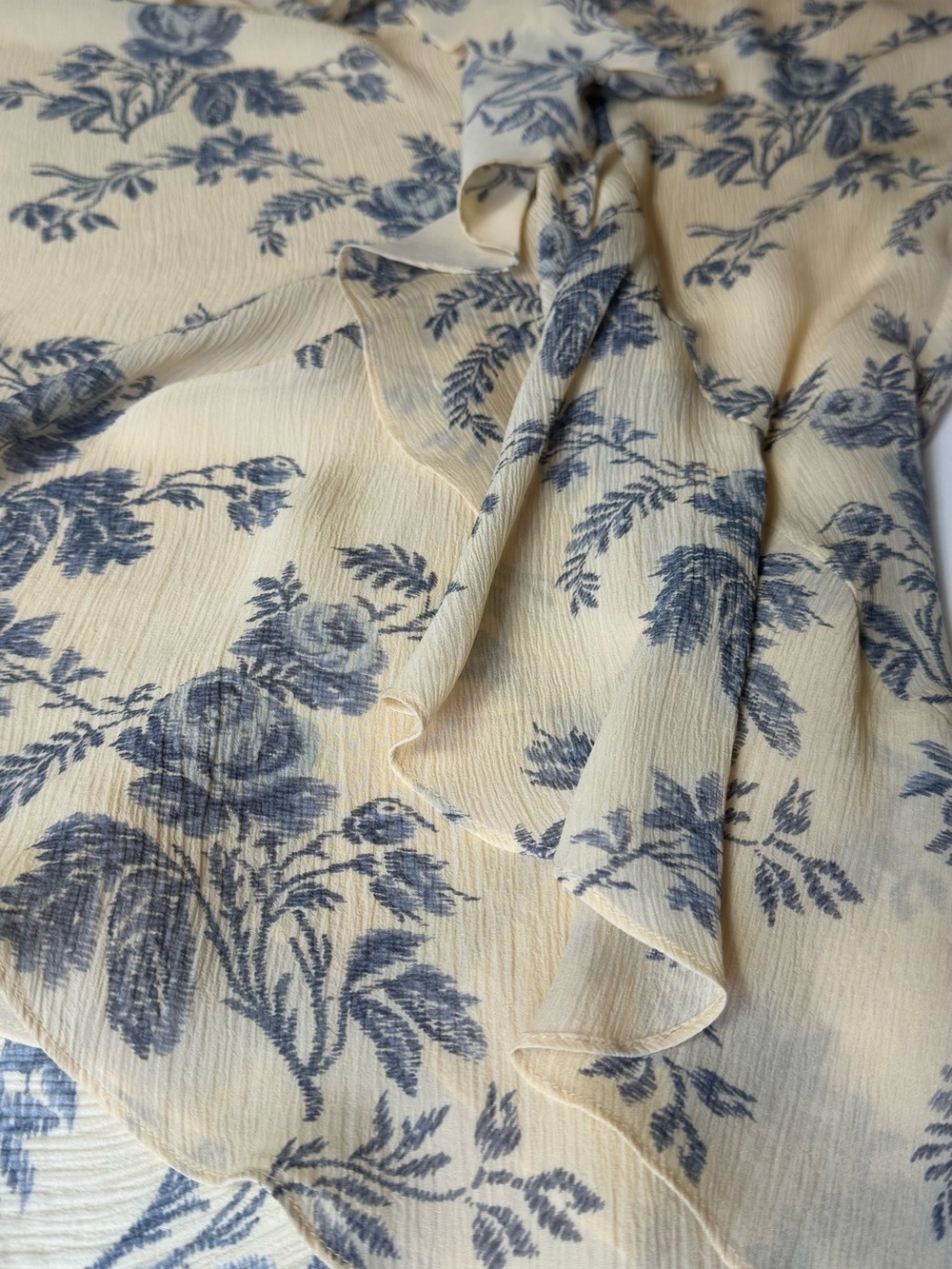 Lauren Ralph Lauren 100% Silk Floral Ruffle Asymmetrical Midi Skirt Size 8 - Picture 4 of 7